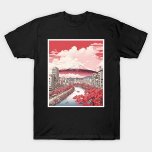 Hiroshima Japan Cherry Blossom Vintage Tourism Travel Poster Art T-Shirt